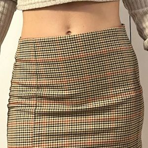 plaid print checkered mini skirt